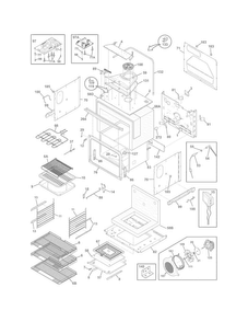Upper Oven Diagram and Parts List for EW30EW65GSA  Electrolux Wall Oven