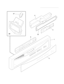Control Panel Diagram and Parts List for FFBD2404NQ0A  Frigidaire Dishwasher