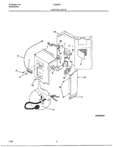 Control Parts Diagram and Parts List for 5368000C  Frigidaire Air Conditioner