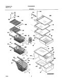 SHELVES Diagram and Parts List for FRS26HBBSB0  Frigidaire Refrigerator