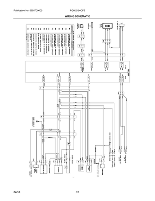 Wiring Schematic Diagram and Parts List for FGHI2164QF5  Frigidaire Refrigerator