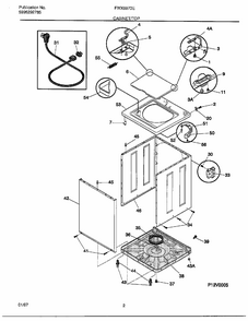 Cabinet/top Diagram and Parts List for FWX6970E  Frigidaire Washer