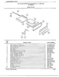 30" Floor/broiler Pan Diagram and Parts List for 2447A  Frigidaire Range