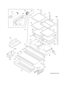 Shelves Diagram and Parts List for FPBG2277RF0  Frigidaire Refrigerator