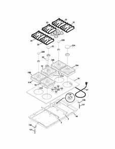 Maintop Diagram and Parts List for 79033394401  Kenmore Cooktop