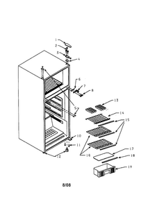 Shelves Diagram and Parts List for 56461040  Kenmore Refrigerator