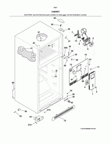 Cabinet Diagram and Parts List for 25360813710  Kenmore Refrigerator