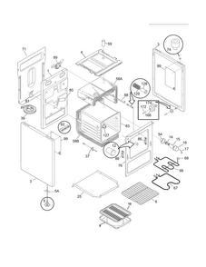 Body Diagram and Parts List for CFEF2415LWC  Frigidaire Range