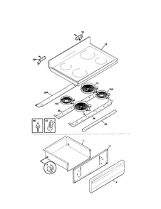 Top/drawer Diagram and Parts List for TEF365CHTA  Tappan Range