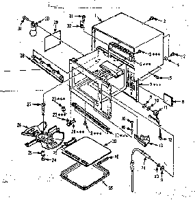 Cabinet Parts Diagram and Parts List for 5648773581  Kenmore Microwave