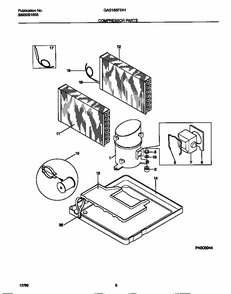 Compressor Parts Diagram and Parts List for GAS185FSA1  Uni Air Conditioner