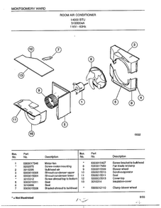 Room Air Conditioner Page 4 Diagram and Parts List for 5193004A  Frigidaire Air Conditioner