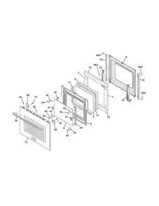 Door Diagram and Parts List for FPEW2785PFB  Frigidaire Wall Oven