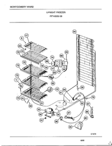 Upright Freezer Page 5 Diagram and Parts List for 45059B  Frigidaire Freezer
