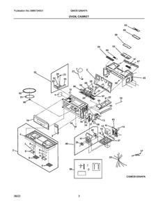 Cabinet, Oven Diagram and Parts List for GMOS1266AFA  Electrolux Microwave