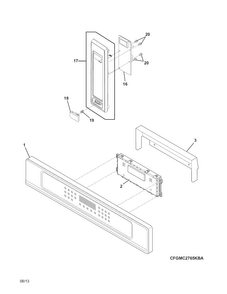 Control Panel Diagram and Parts List for FGMC3065KBB  Frigidaire Microwave Oven Combo