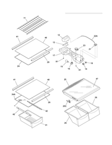 Shelves Diagram and Parts List for FRT18G6JSD  Frigidaire Refrigerator