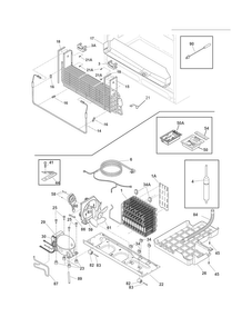 Cooling System Diagram and Parts List for FGHF2369MF4  Frigidaire Refrigerator