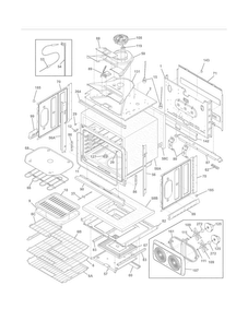 Body Diagram and Parts List for FPEW3085PFC  Frigidaire Wall Oven
