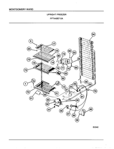 Upright Freezer Page 3 Diagram and Parts List for 44057A  Frigidaire Freezer