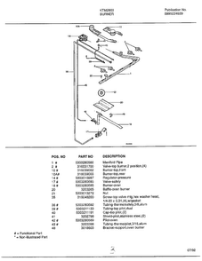 Burner Diagram and Parts List for 2803  Frigidaire Range