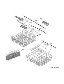 Racks Diagram and Parts List for LGID2475QF5A  Frigidaire Dishwasher