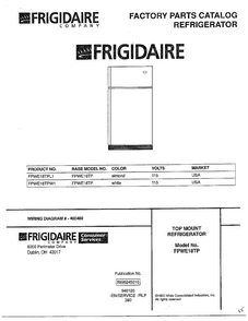 Refrigerator Diagram and Parts List for FPWE18TP  Frigidaire Refrigerator
