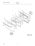 DOOR Diagram and Parts List for FFEF3011LWA  Frigidaire Range