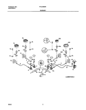 BURNER Diagram and Parts List for FGC36S6ASB  Frigidaire Cooktop