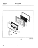 DOOR Diagram and Parts List for GLMV168CB1  Frigidaire Microwave