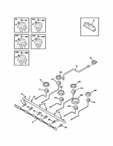 Burner Diagram and Parts List for 79033043400  Kenmore Cooktop