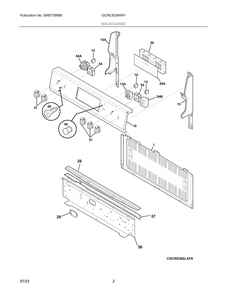Backguard Diagram and Parts List for GCRE3038AFH  Frigidaire Range