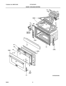 Door/Cooling-Venting Diagram and Parts List for PCFI3670AFA  Frigidaire Range