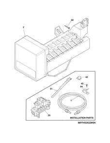 Ice Maker Diagram and Parts List for FFHS2311PFBA  Frigidaire Refrigerator
