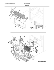 System Diagram and Parts List for FFUE2022AW0  Frigidaire Freezer