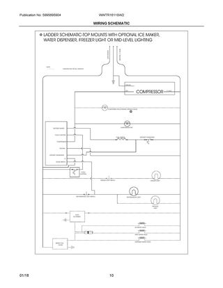 Wiring Schematic Diagram and Parts List for WWTR1611SW2  Frigidaire Refrigerator