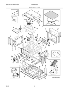 Microwave Oven Diagram and Parts List for ECWM3012ASB  Frigidaire Wall Oven