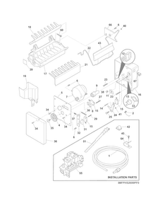Ice Maker Diagram and Parts List for FGHS2355PF4  Frigidaire Refrigerator