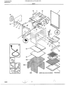 Body Diagram and Parts List for 2864  Frigidaire Range