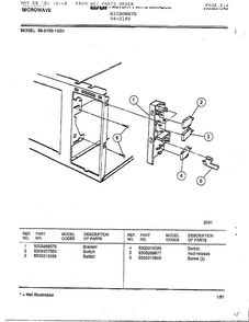 Microwave Diagram and Parts List for 56-2180  Frigidaire Microwave