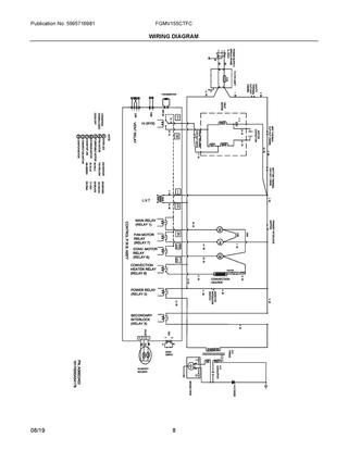 Wiring Diagram Diagram and Parts List for FGMV155CTFC  Frigidaire Microwave