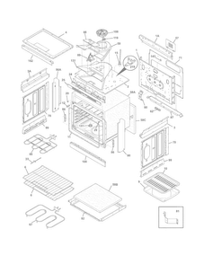 Body Diagram and Parts List for FFED3015PBA  Frigidaire Range