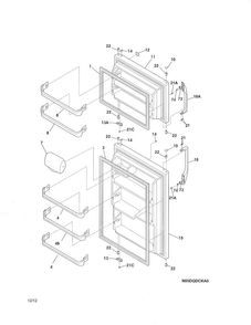 Door Diagram and Parts List for 25361789019  Kenmore Refrigerator
