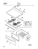 TOP / DRAWER Diagram and Parts List for FEF366BCA  Frigidaire Range