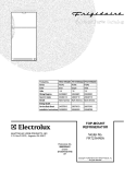 COVER Diagram and Parts List for FRT21HR6AB5  Frigidaire Refrigerator