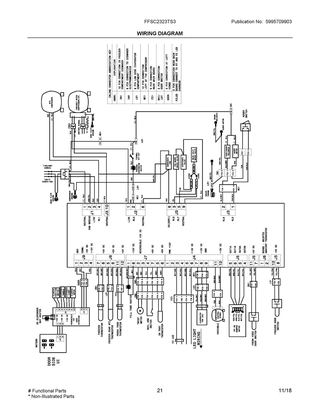 Wiring Diagram Diagram and Parts List for FFSC2323TS3  Frigidaire Refrigerator