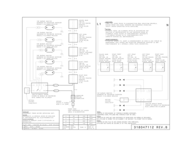 Wiring Diagram Diagram and Parts List for FPGC3677RSB  Frigidaire Cooktop