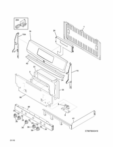 Backguard Diagram and Parts List for 79078042411  Kenmore Range