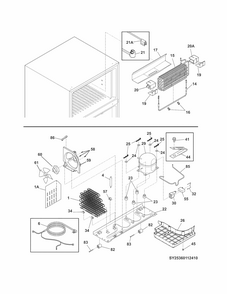 System Diagram and Parts List for FGTR2044QP1  Frigidaire Refrigerator