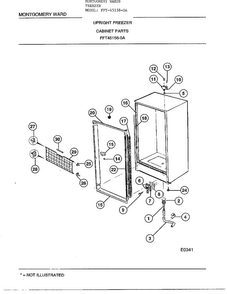 Upright Freezer/cabinet Parts Diagram and Parts List for 45158-OA  Frigidaire Freezer